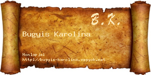 Bugyis Karolina névjegykártya